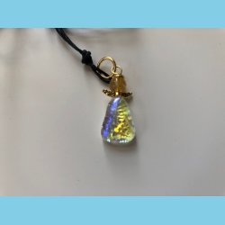 Engel vedhng med citrin perle i ldersnor