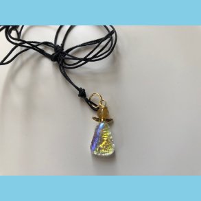 Engel vedhng med citrin perle i ldersnor