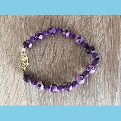 Agat Armbnd med Engel i messing