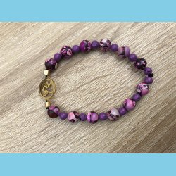 Agat Armbnd med Engel i messing