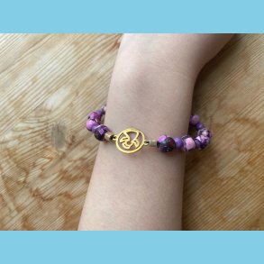 Agat Armbnd med Engel i messing