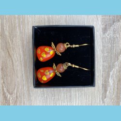 Englereringe i glas med et aventurin stens hoved