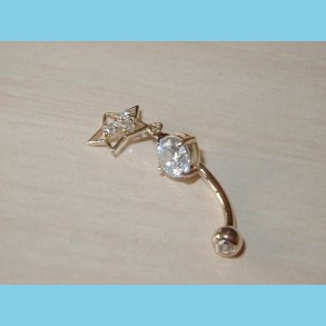 14 K Guld Bananstav med Stjerne Vedhng