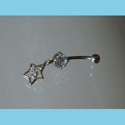 14 K Guld Bananstav med Stjerne Vedhng