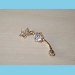 14 K Guld Bananstav med Stjerne Vedhng