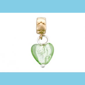 Bacio Guld Vedhng med Hjerte i Lysegrnt