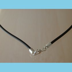 Gummi Halsk�de med s�lv 62 cm