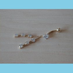 14 K Guld Bananstav med Vedhng