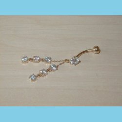 14 K Guld Bananstav med Vedhng