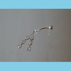 14 K Guld Bananstav med Vedhng