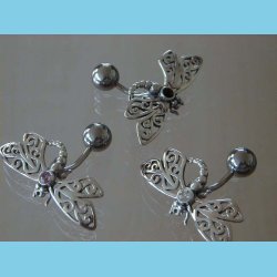 Navlering Slv Sommerfugl