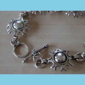 Slvarmbnd med 6 Cirkler